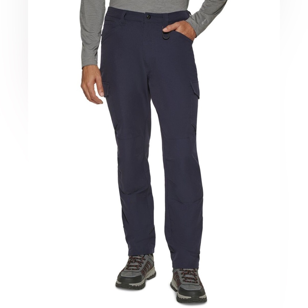 Bass Outdoor Mens Large Navy Blue Nylon Stretch Modern Fit Hiking Trail Pants